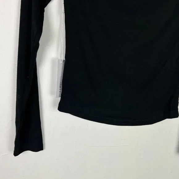 NWT Six/Fifty Black Off The Shoulder with Front Cut Out Shirt Size Medium M NEW - Picture 12 of 13